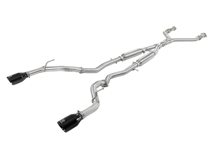 aFe Takeda 2.5in 304 SS Cat-Back Exhaust System w/ Black Tips 16-18 Infiniti Q50 V6-3.0L (tt) - Blais Performance Parts