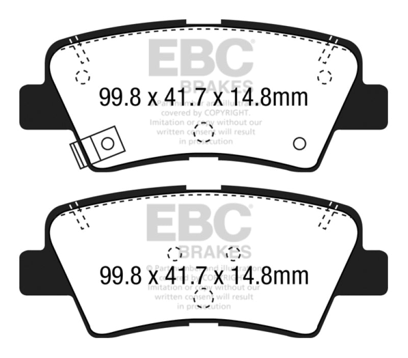 EBC 12+ Hyundai Elantra GT 2 Redstuff Rear Brake Pads - Blais Performance Parts