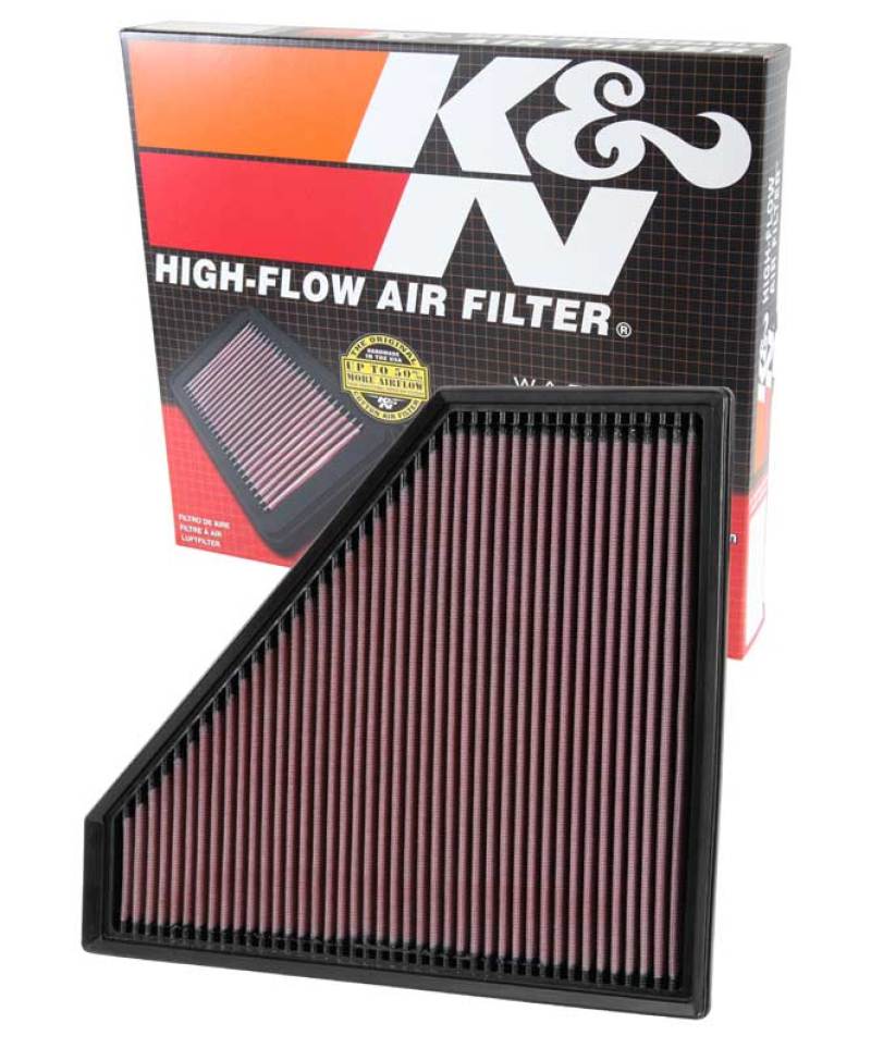 K&N Replacement Panel Air Filter 12.313in OS L x 10.313in OS W x 1.188in H for 13-14 Cadillac ATS - Blais Performance Parts