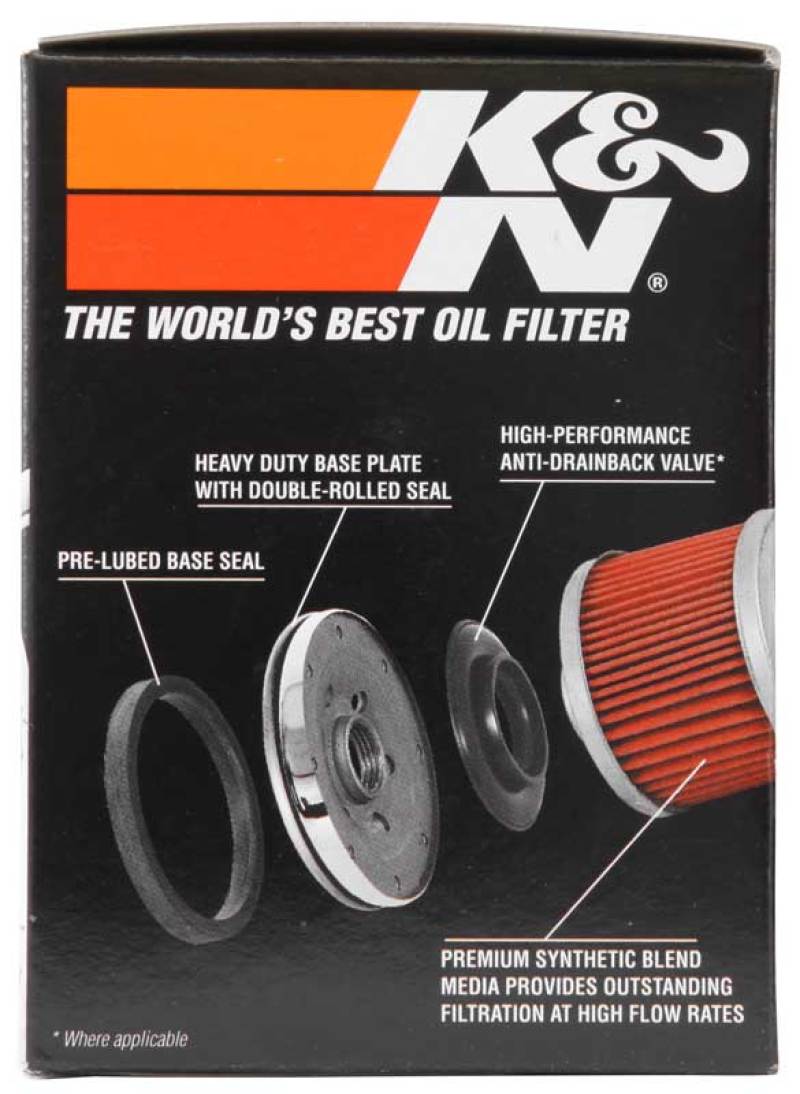 K&N Harley Davidson 3in OD x 4.063in H Chrome Oil Filter - Blais Performance Parts