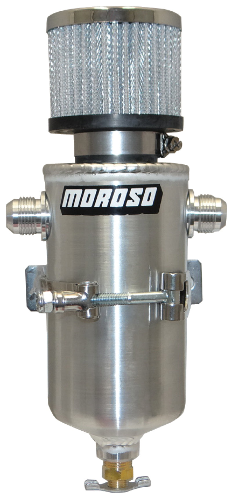 Moroso Breather Tank/Catch Can - Two -10An Male Fittings - Aluminum - Blais Performance Parts