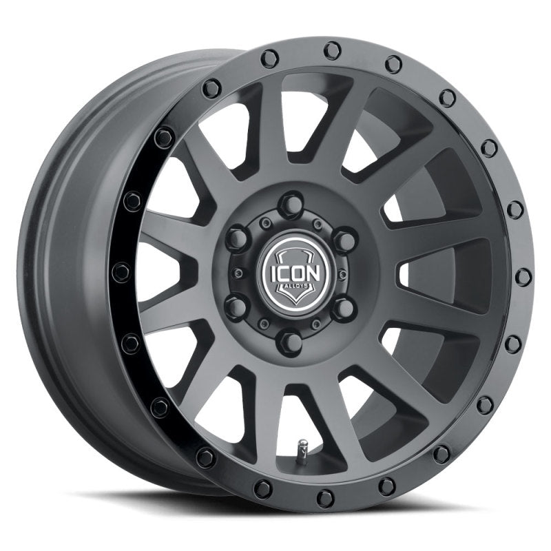 ICON Compression 18x9 6x5.5 0mm Offset 5in BS 106.1mm Bore Double Black Wheel - Blais Performance Parts