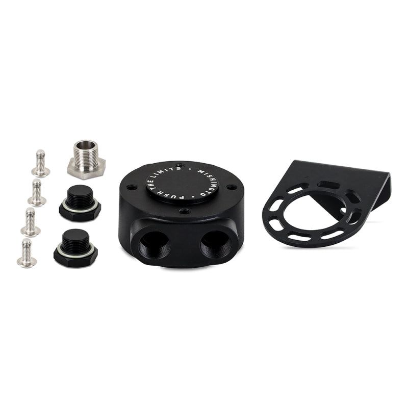 Mishimoto 3/4 - 16 Thread Remote Oil Filter Mount - Black - Blais Performance Parts