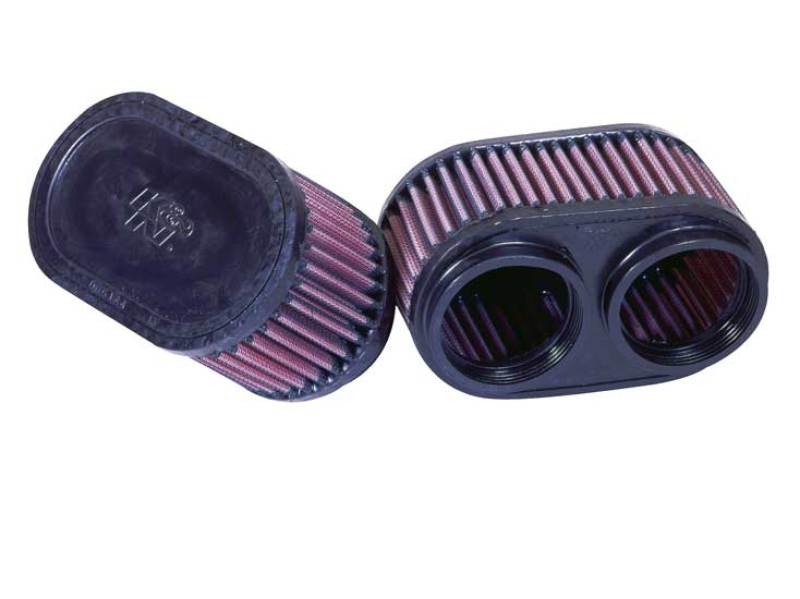 K&N Filter Universal Filter 2 3/4 inch Dual Flange GSXR Oval (2/Box) - Blais Performance Parts