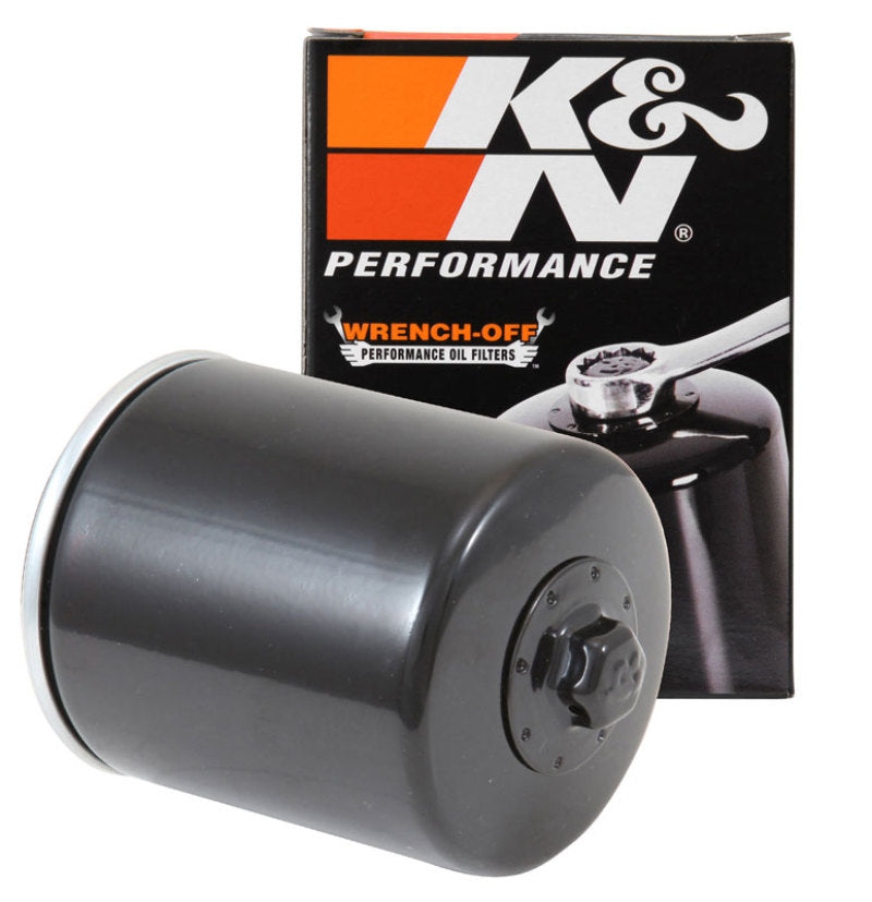 K&N Harley Davidson / Buell 3in OD x 4.063in H Black Oil Filter - Blais Performance Parts