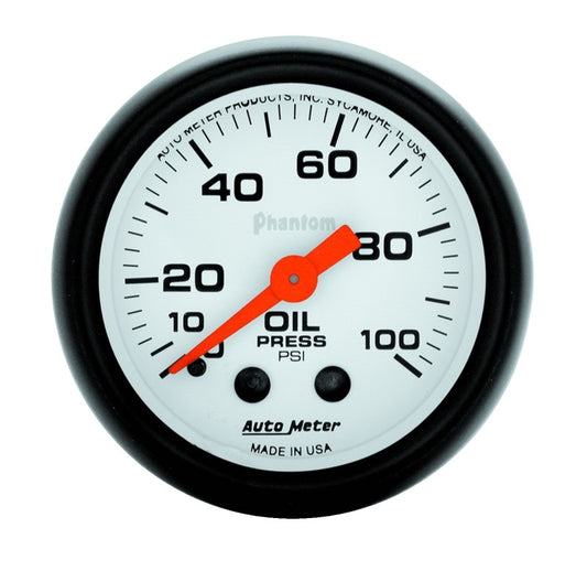 Autometer Phantom 52mm 0-100 PSI Mechanical Oil Pressure Gauge - Blais Performance Parts