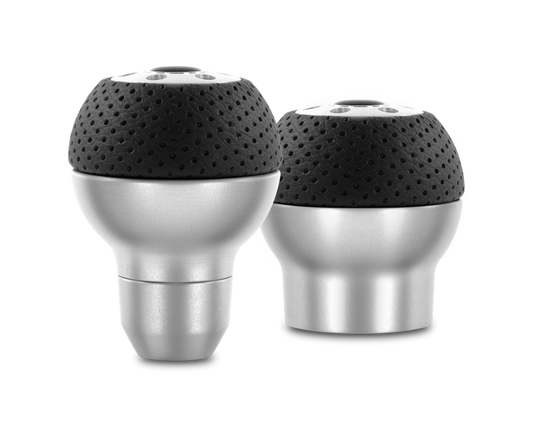 Momo Race Shift Knob - Aluminum, Black Airleather Insert - Blais Performance Parts