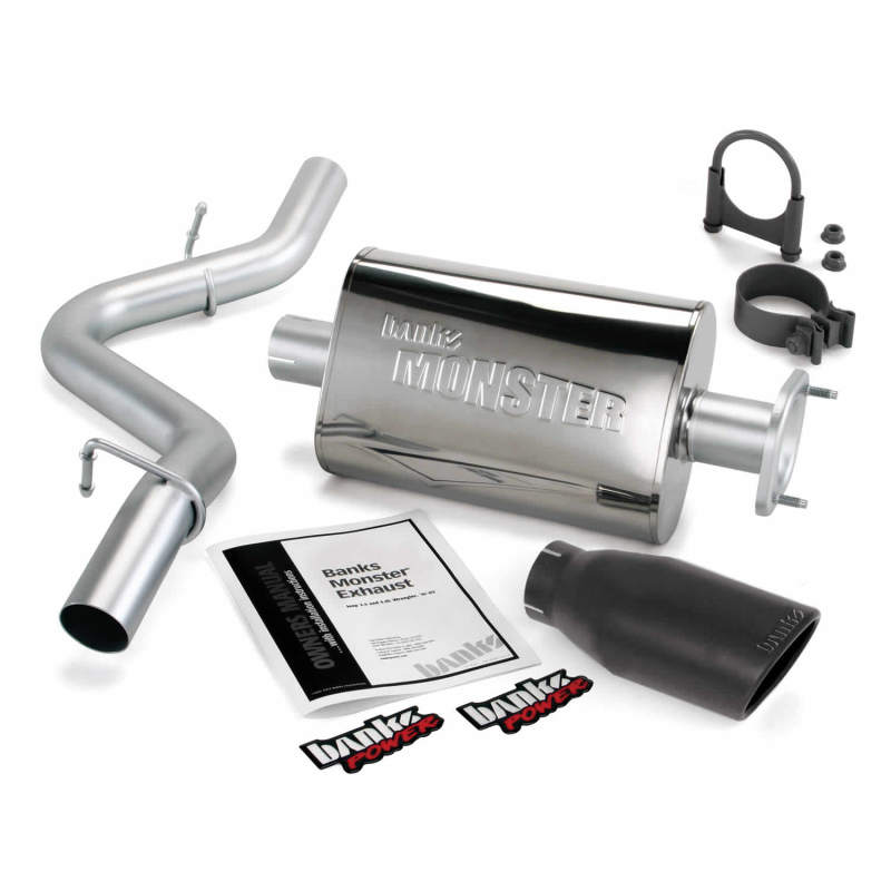 Banks Power 04-06 Jeep 4.0L Wrangler Unlimited Monster Exhaust Sys - SS Single Exhaust w/ Black Tip - Blais Performance Parts