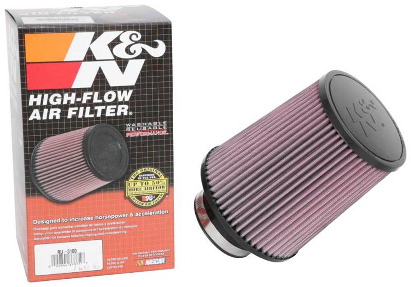 K&N Universal Clamp-On Air Filter 3-1/8in FLG / 6in B / 5in T / 7in H - Blais Performance Parts