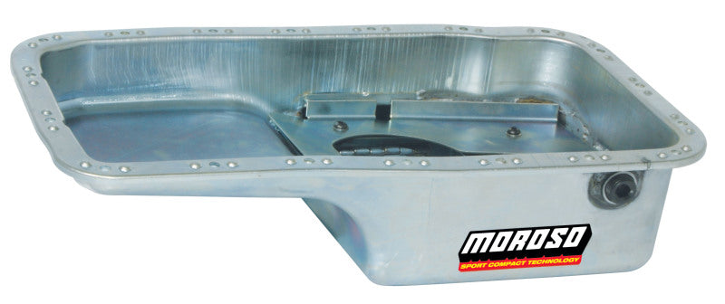 Moroso Acura/Honda 1.6L B16A3 Road Race Baffled Wet Sump 5.5qt 6in Steel Oil Pan - Blais Performance Parts