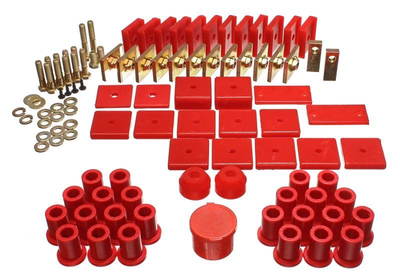 Energy Suspension 64-78 Toyota FJ40 Land Cruiser Red Hyper-Flex Master Bushing Set - Blais Performance Parts