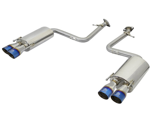 aFe Takeda 16-17 Lexus RC 200T 2.0L (t) 2in. SS Axle-Back Exhaust System w/Polished Blue Tips - Blais Performance Parts