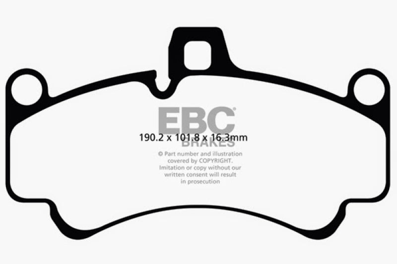 EBC 01-03 Porsche 911 (996) (Cast Iron Rotor only) 3.6 Twin Turbo GT2 Yellowstuff Front Brake Pads - Blais Performance Parts