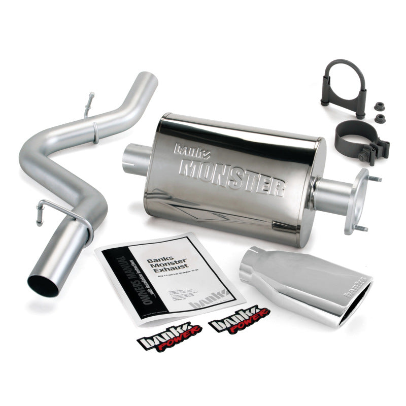 Banks Power 91-95 Jeep 4.0L Wrangler Monster Exhaust System - SS Single Exhaust w/ Chrome Tip - Blais Performance Parts