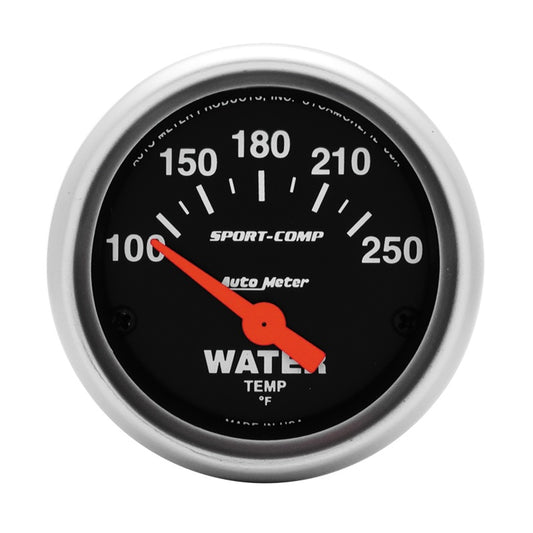 Autometer Sport-Comp 52mm 100-250 Deg F Electronic Water Temp Gauge - Blais Performance Parts