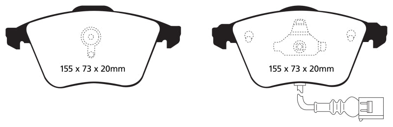 EBC 07-10 Audi TT Quattro 3.2 Redstuff Front Brake Pads - Blais Performance Parts