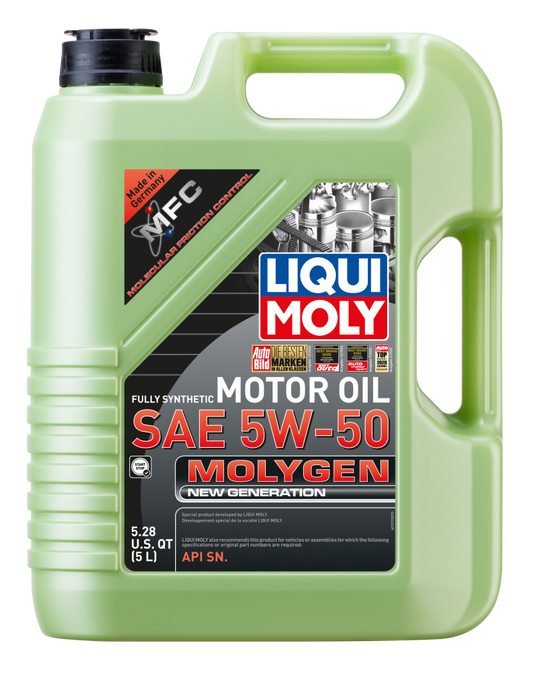 LIQUI MOLY 5L Molygen New Generation Motor Oil SAE 5W50 - Blais Performance Parts