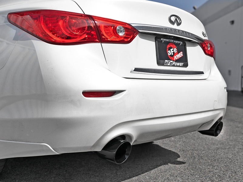 aFe Takeda 2.5in 304 SS Cat-Back Exhaust System w/ Black Tips 16-18 Infiniti Q50 V6-3.0L (tt) - Blais Performance Parts