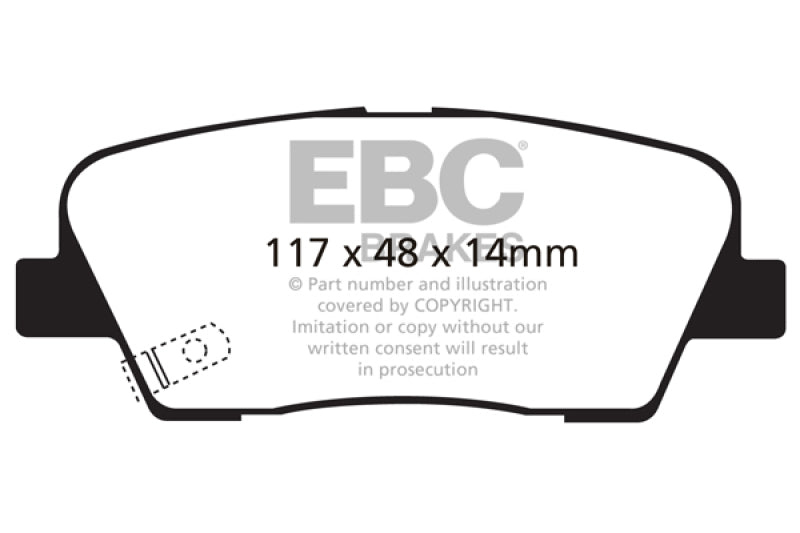 EBC 11+ Hyundai Equus 4.6 Redstuff Rear Brake Pads - Blais Performance Parts