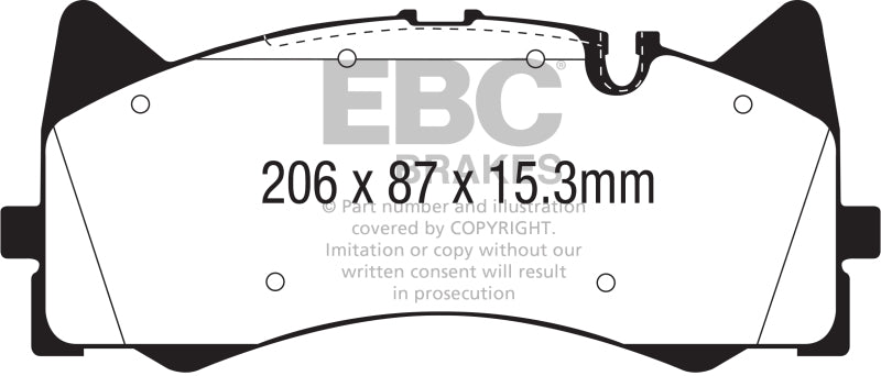 EBC 2015+ Mercedes-Benz C63 AMG (W205) 4.0L Twin Turbo Redstuff Front Brake Pads - Blais Performance Parts