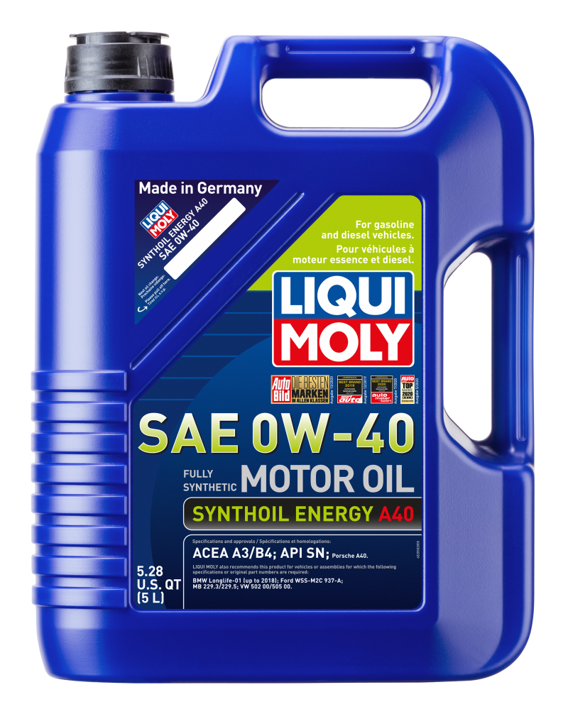 LIQUI MOLY 5L Synthoil Energy A40 Motor Oil SAE 0W40 - Blais Performance Parts