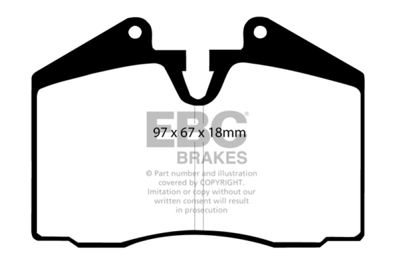 EBC 89-95 Ferrari 348 3.4 Redstuff Front/Rear Brake Pads (Axle Set Only) - Blais Performance Parts