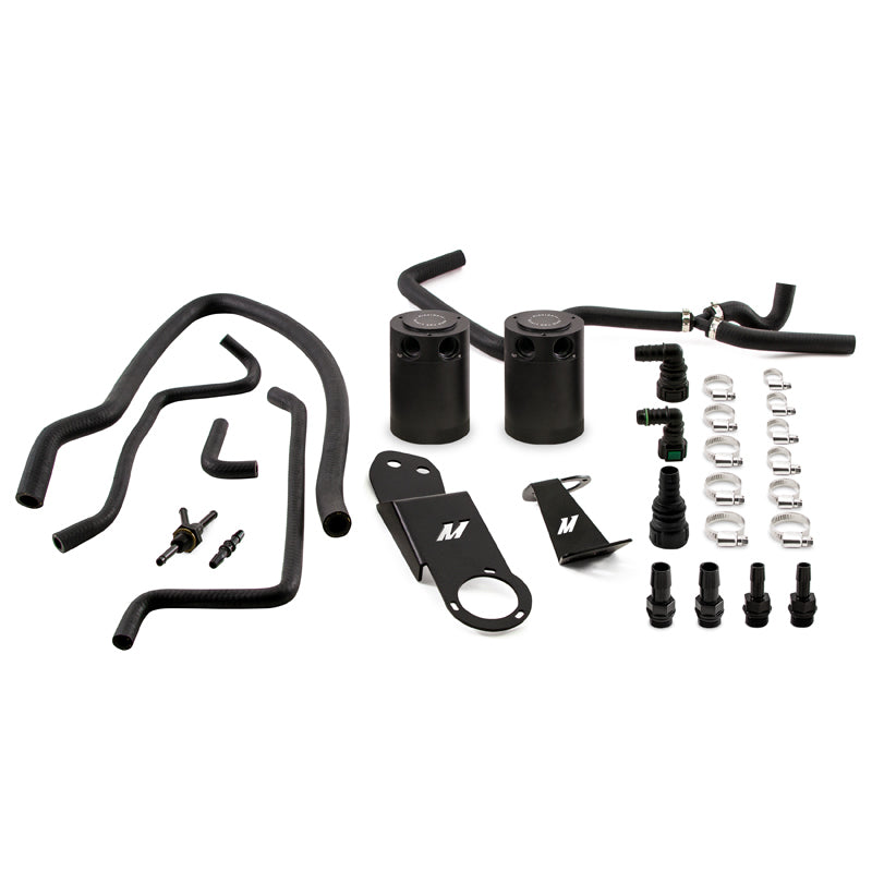 Mishimoto 2013+ Cadillac ATS 2.0T Baffled Oil Catch Can Kit - Black - Blais Performance Parts