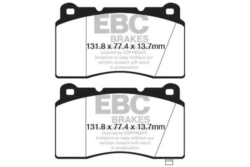 EBC 09+ Hyundai Genesis Coupe 2.0 Turbo (Brembo) Yellowstuff Front Brake Pads - Blais Performance Parts