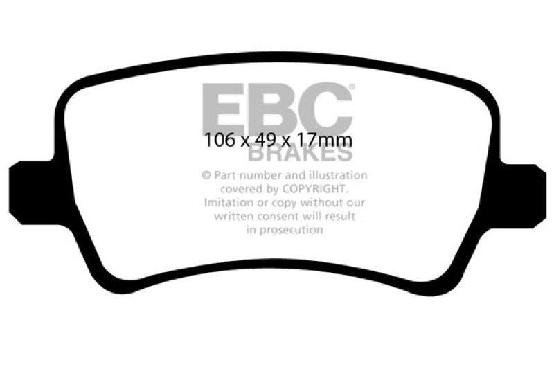 EBC 13-15 Land Rover LR2 2.0 Turbo Yellowstuff Rear Brake Pads - Blais Performance Parts