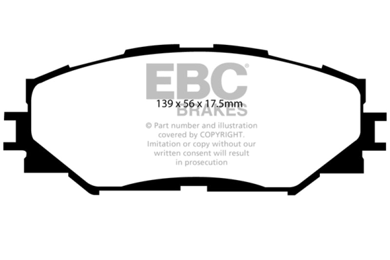 EBC 10-12 Lexus HS250h 2.4 Hybrid Ultimax2 Front Brake Pads - Blais Performance Parts