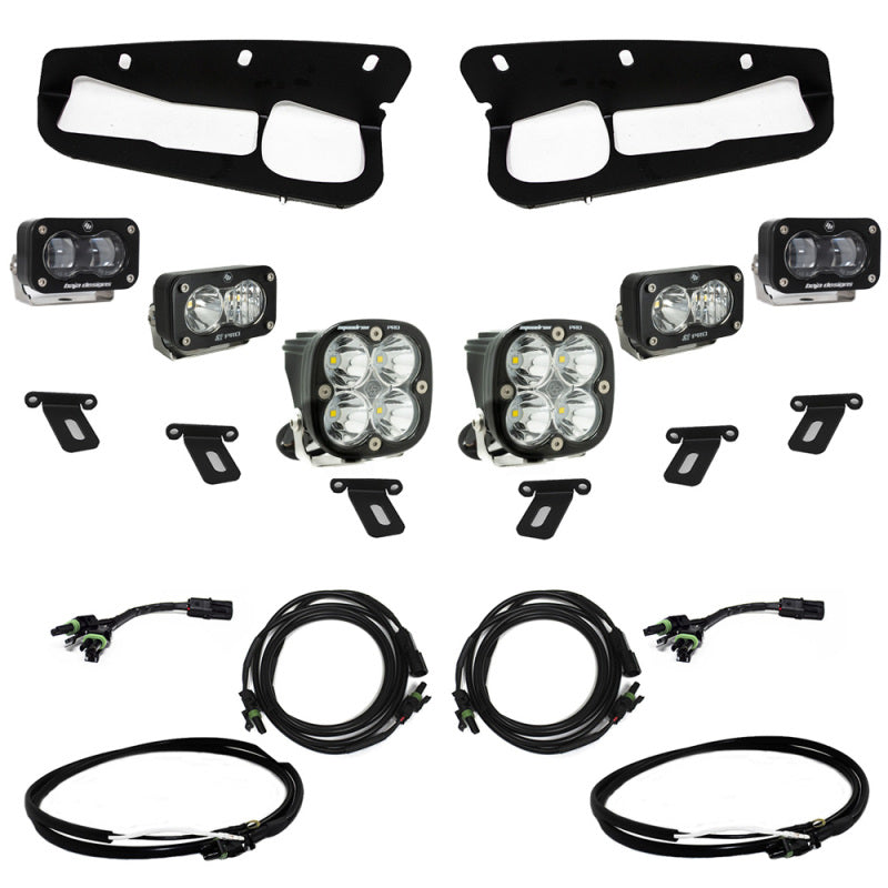 Baja Designs 21-22 Ford Bronco w/Steel Bumper S2 SAE Pro Fog Pocket Light Kit w/Upfitter - Clear - Blais Performance Parts