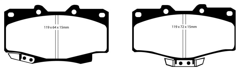 EBC 90-91 Toyota 4 Runner 2.4 Yellowstuff Front Brake Pads - Blais Performance Parts