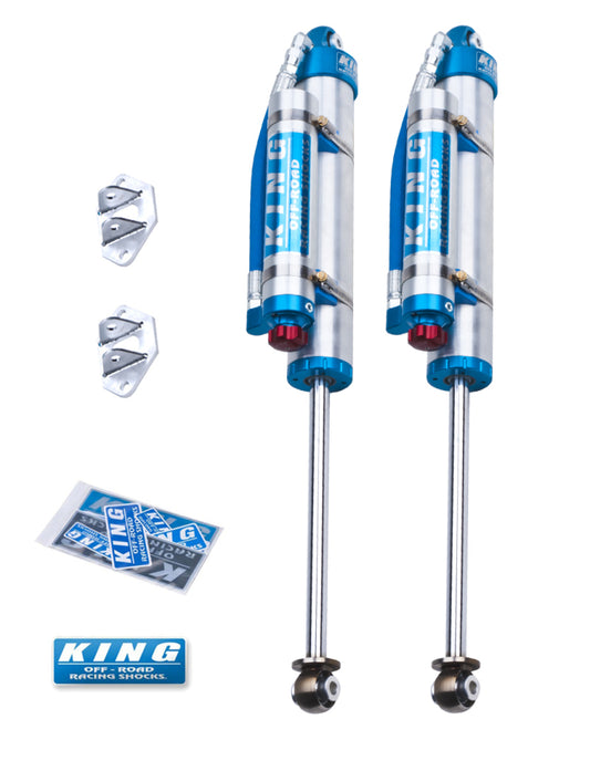 King Shocks 07-18 Jeep Wrangler JK Rear 2.5 Dia Piggy Hose Res Shocks 3-5in Lift w/Adjuster (Pair) - Blais Performance Parts