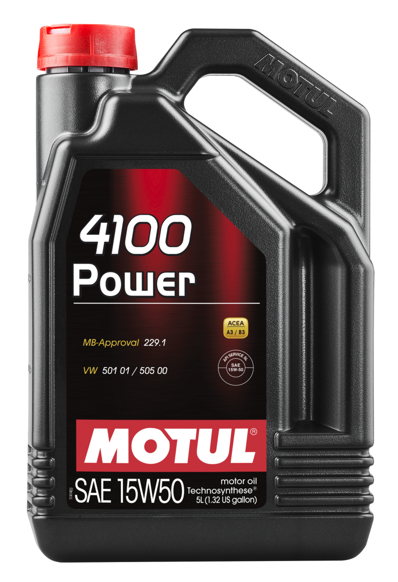 Motul 5L Engine Oil 4100 POWER 15W50 - VW 505 00 501 01 - MB 229.1 - Blais Performance Parts