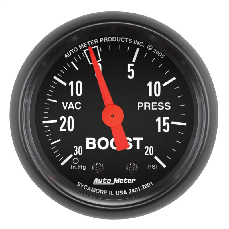 Autometer Z Series 52mm 20 PSI Mechanical Boost Vacumm Gauge - Blais Performance Parts