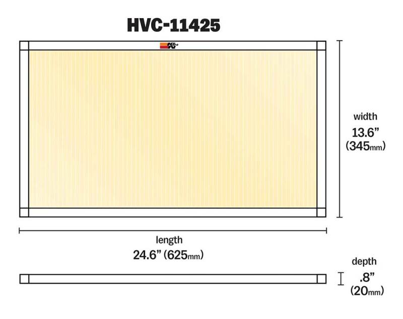 K&N HVAC Filter - 14 x 25 x 1 - Blais Performance Parts