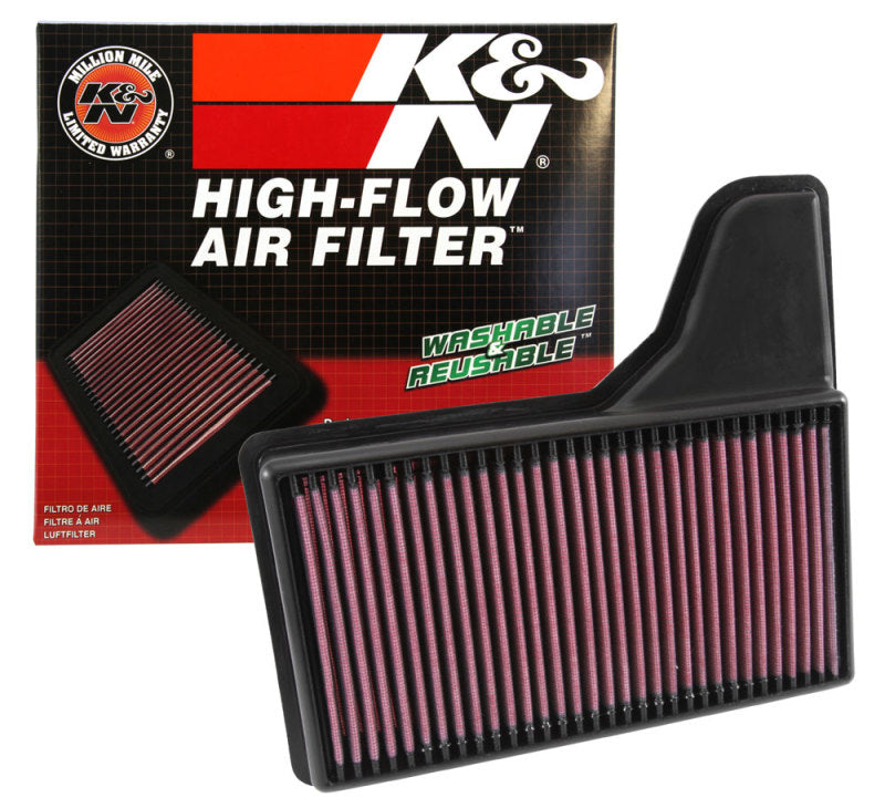 K&N Replacement Panel Air Filter for 2015 Ford Mustang 2.3L L4/3.7L V6/5.0L V8 - Blais Performance Parts