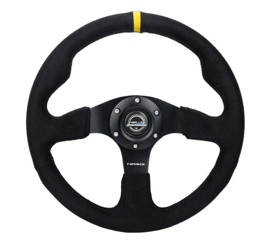 NRG Reinforced Steering Wheel (320mm) Alcantara Steering Wheel w/ Black Stitching - Blais Performance Parts