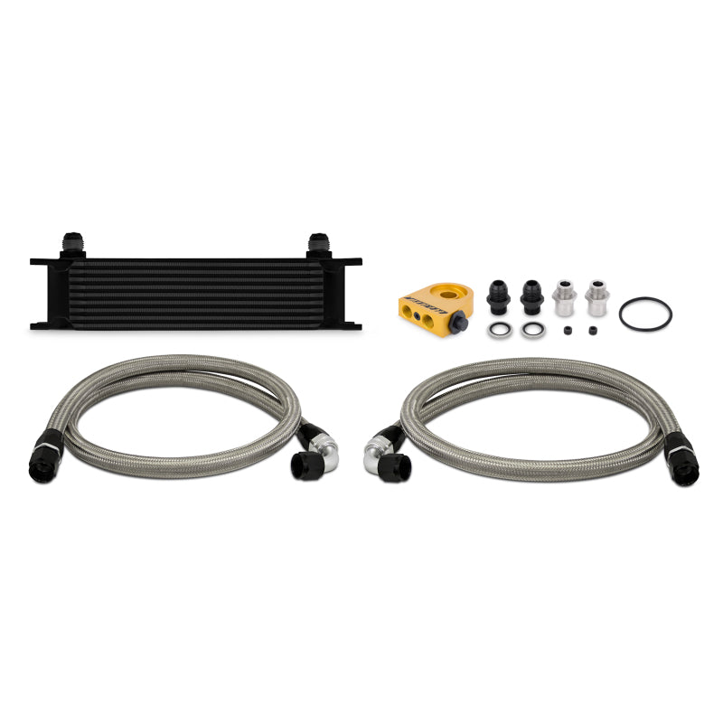 Mishimoto Universal Thermostatic 10 Row Oil Cooler Kit - Black - Blais Performance Parts