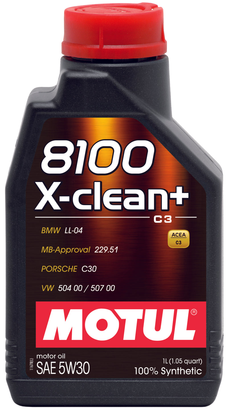 Motul 1L Synthetic Engine Oil 8100 5W30 X-CLEAN - LL04- MB 229.51- 504.00-507.00 - Blais Performance Parts