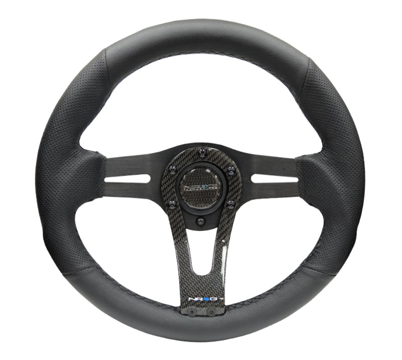 NRG Reinforced Steering Wheel (320mm) w/Carbon Center Spoke - Blais Performance Parts