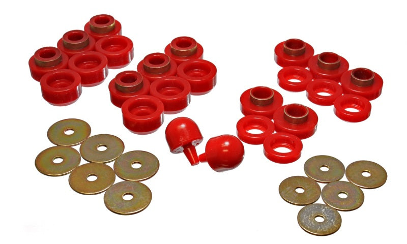 Energy Suspension 97-06 Jeep Wrangler YJ & TJ Red Body(cab) Mount Set - Blais Performance Parts