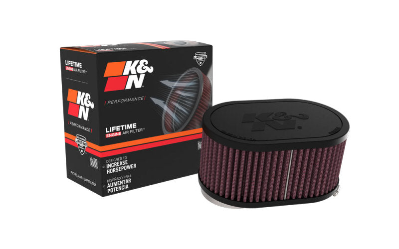 K&N 2-1/8in DUAL FLG 6-1/4 X 4inOD 3inH Universal Clamp-On Air Filter - Blais Performance Parts