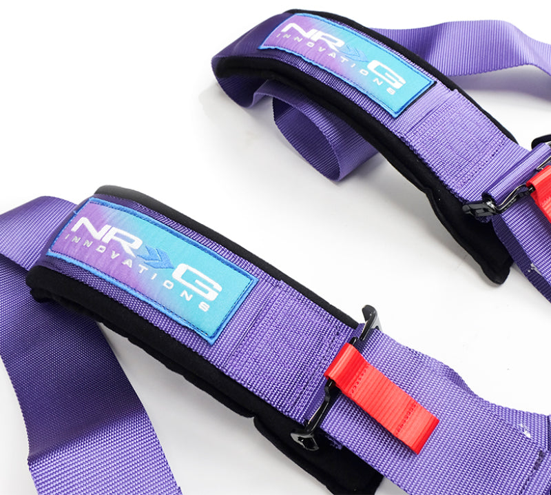 NRG SFI 16.1 5Pt 3 Inch Seat Belt Harness with Pads / Cam Lock - Purple - Blais Performance Parts