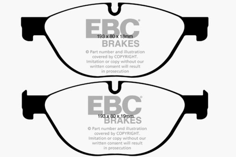 EBC 12-13 BMW 528 2.0 Turbo (F10) Performance Yellowstuff Front Brake Pads - Blais Performance Parts