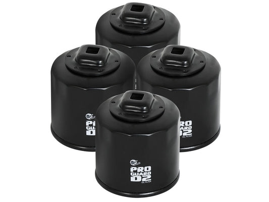 aFe Pro GUARD D2 Oil Filter 02-17 Nissan Cars L4/  04-17 Subaru Cars H4 (4 Pack) - Blais Performance Parts