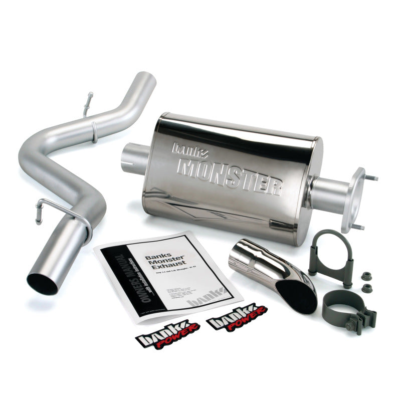 Banks Power 91-95 Jeep 4.0L Wrangler Monster Exhaust System - SS Single Exhaust w/ Chrome Tip - Blais Performance Parts