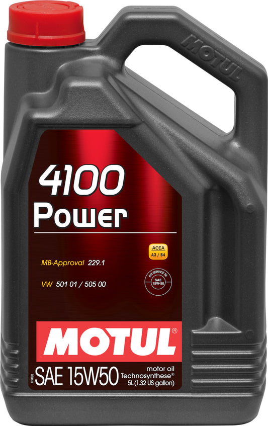 Motul 5L Engine Oil 4100 POWER 15W50 - VW 505 00 501 01 - MB 229.1 - Blais Performance Parts