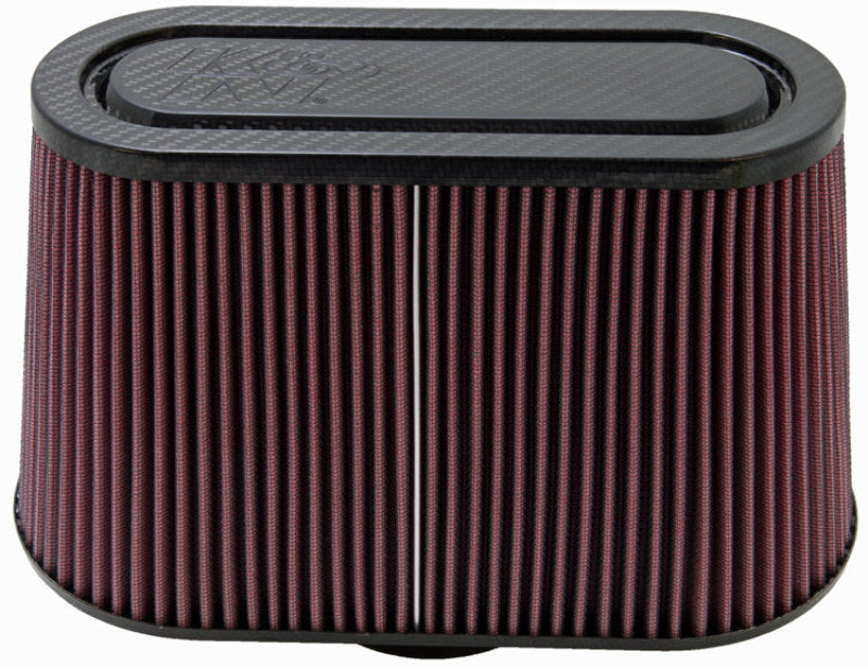 K&N Universal Filter with Carbon Fiber Top & Base-12in Base O/S Length x 6in Base O/S Width x 7in H - Blais Performance Parts