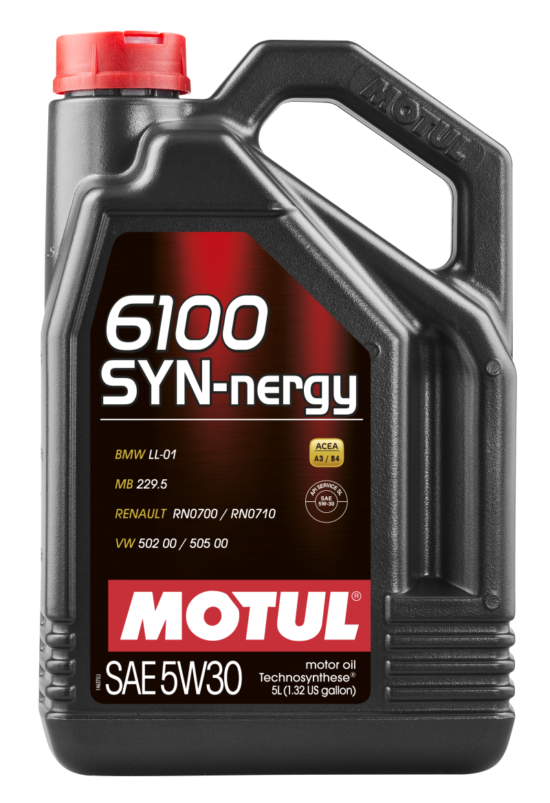 Motul 5L Technosynthese Engine Oil 6100 SYN-NERGY 5W30 - VW 502 00 505 00 - MB 229.5 - Blais Performance Parts